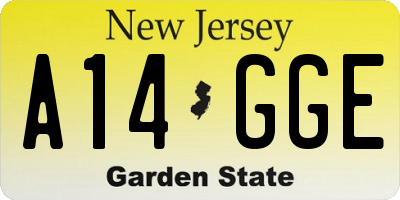 NJ license plate A14GGE