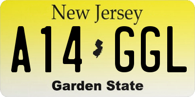 NJ license plate A14GGL