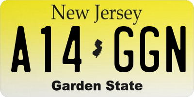 NJ license plate A14GGN