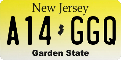 NJ license plate A14GGQ