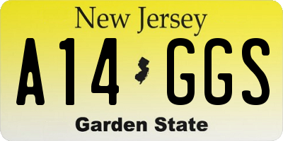 NJ license plate A14GGS