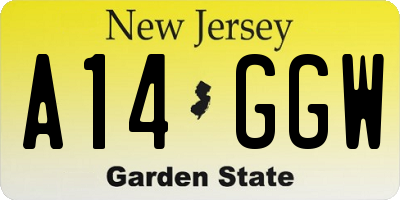 NJ license plate A14GGW