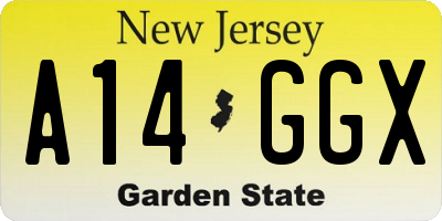 NJ license plate A14GGX