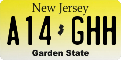 NJ license plate A14GHH