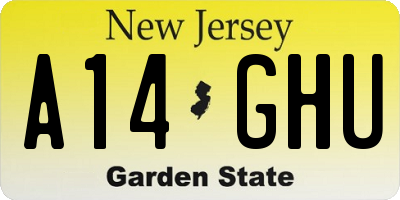 NJ license plate A14GHU