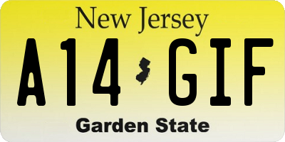 NJ license plate A14GIF