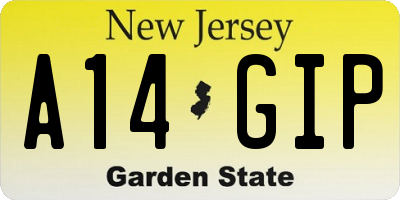 NJ license plate A14GIP