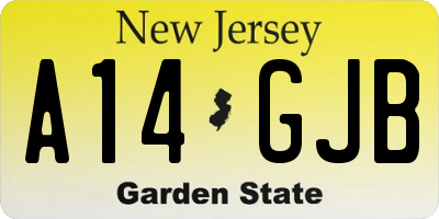 NJ license plate A14GJB