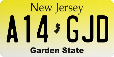 NJ license plate A14GJD