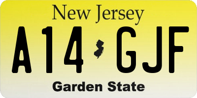 NJ license plate A14GJF