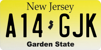 NJ license plate A14GJK