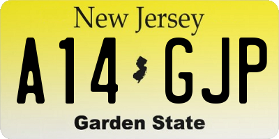 NJ license plate A14GJP