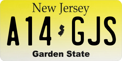 NJ license plate A14GJS