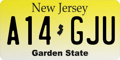 NJ license plate A14GJU