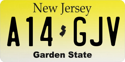 NJ license plate A14GJV