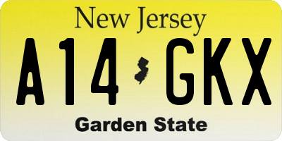 NJ license plate A14GKX