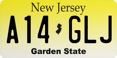 NJ license plate A14GLJ