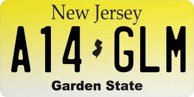 NJ license plate A14GLM