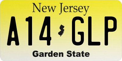 NJ license plate A14GLP
