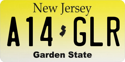 NJ license plate A14GLR