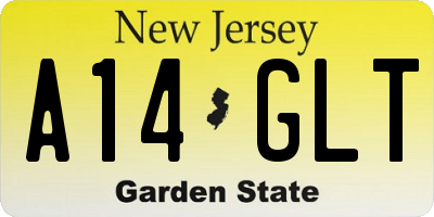 NJ license plate A14GLT