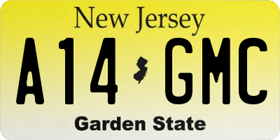 NJ license plate A14GMC