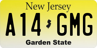 NJ license plate A14GMG