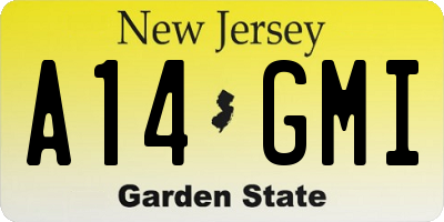 NJ license plate A14GMI