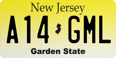 NJ license plate A14GML