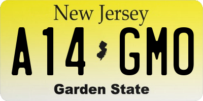 NJ license plate A14GMO