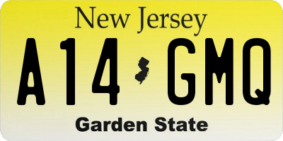 NJ license plate A14GMQ