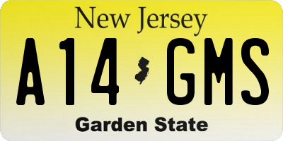NJ license plate A14GMS