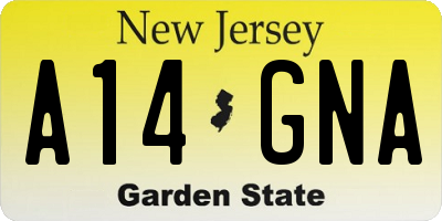 NJ license plate A14GNA