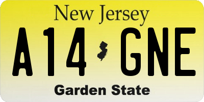 NJ license plate A14GNE
