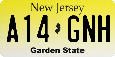 NJ license plate A14GNH