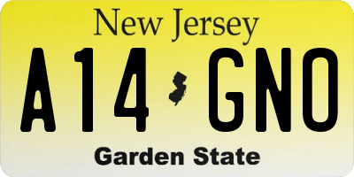 NJ license plate A14GNO