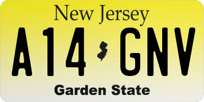 NJ license plate A14GNV