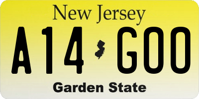 NJ license plate A14GOO