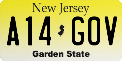 NJ license plate A14GOV