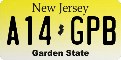 NJ license plate A14GPB