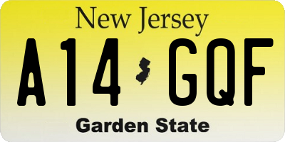 NJ license plate A14GQF