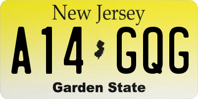 NJ license plate A14GQG
