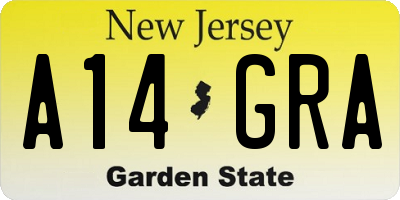 NJ license plate A14GRA
