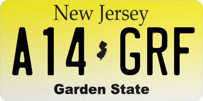 NJ license plate A14GRF