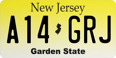 NJ license plate A14GRJ
