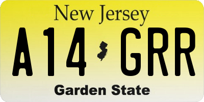 NJ license plate A14GRR