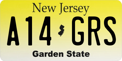 NJ license plate A14GRS