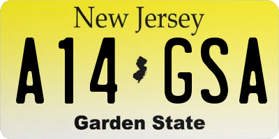 NJ license plate A14GSA