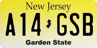 NJ license plate A14GSB