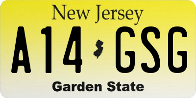 NJ license plate A14GSG